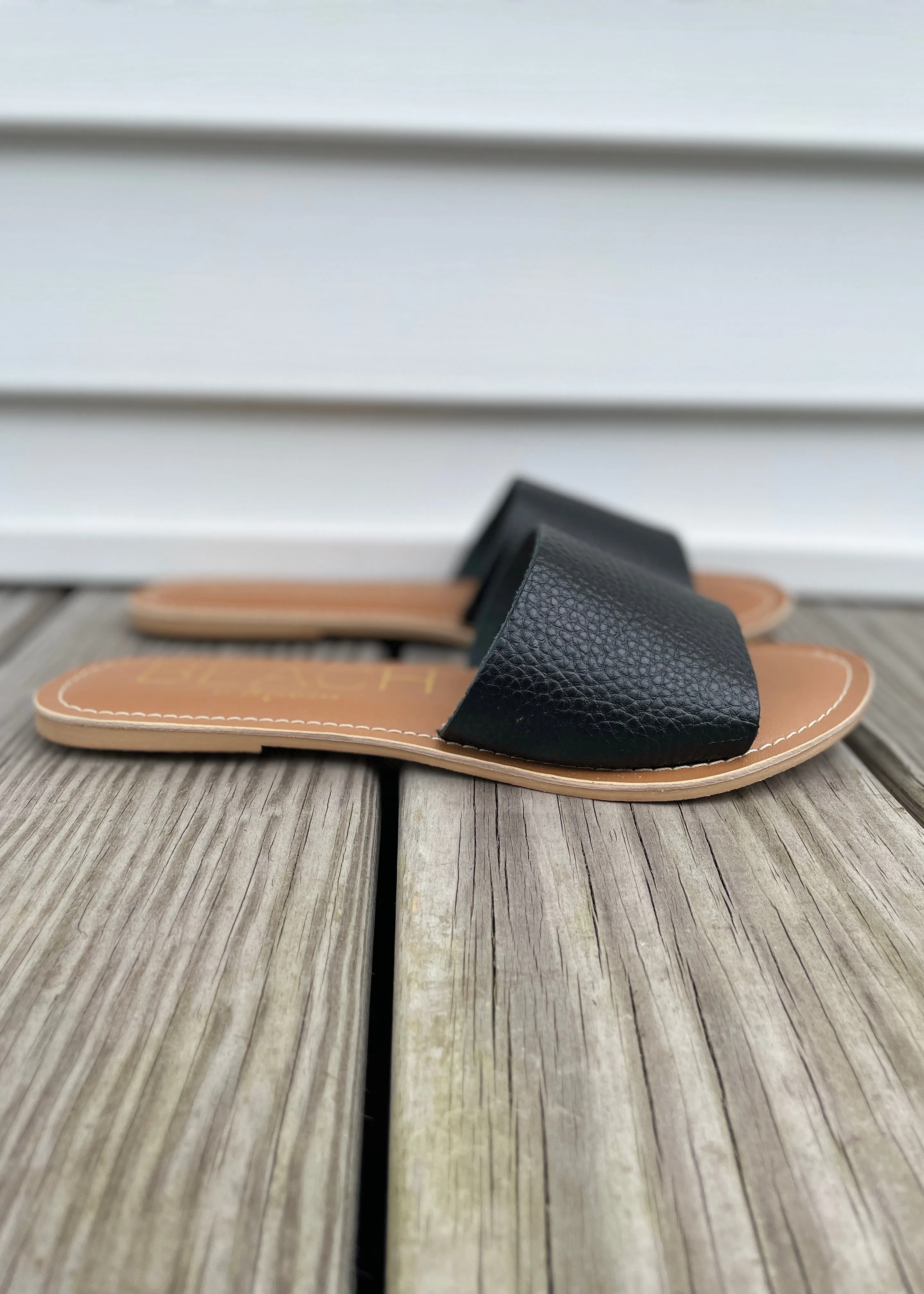 Flat Sandals With Straps 1strap slide - tumbled