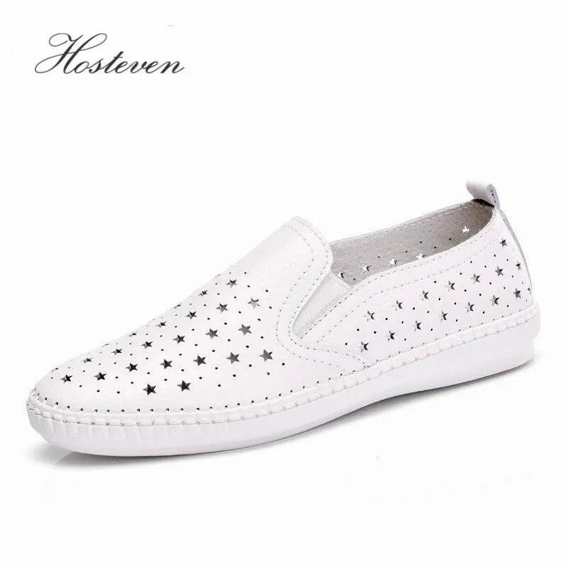 2017 New Summer Women's Shoes Genuine Leather Flats Shoes Female Casual Flat Woman Loafers Leather Black Flat Oxford Athletic Club In Wexford