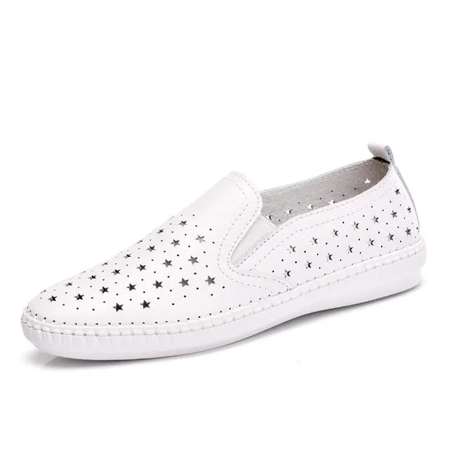 Original Penguin Oxfords 2017 New Summer Women's Shoes Genuine Leather Flats Shoes Female Casual Flat Woman Loafers Leather Black Flat