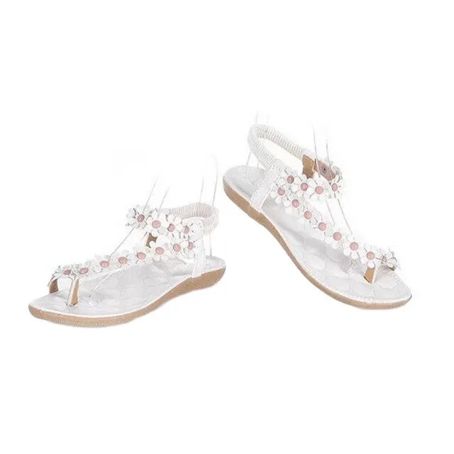 Target Flip Flop 2020 New Bohemian Beach Women Sandals Summer Style Peep Toe Flower Shoes Flat Shoes Woman Flip Flops