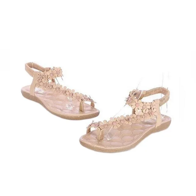 Stores With Flip Flops Near Me 2020 New Bohemian Beach Women Sandals Summer Style Peep Toe Flower Shoes Flat Shoes Woman Flip Flops