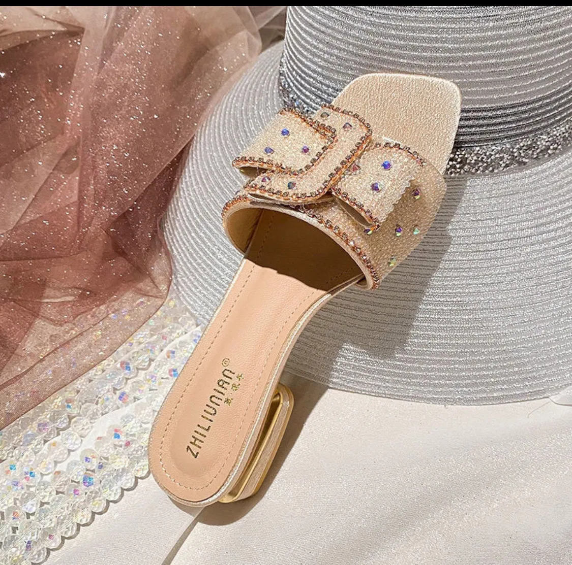 2024 summer new thick heel sandals for women Alice And Olivia Flip Flops