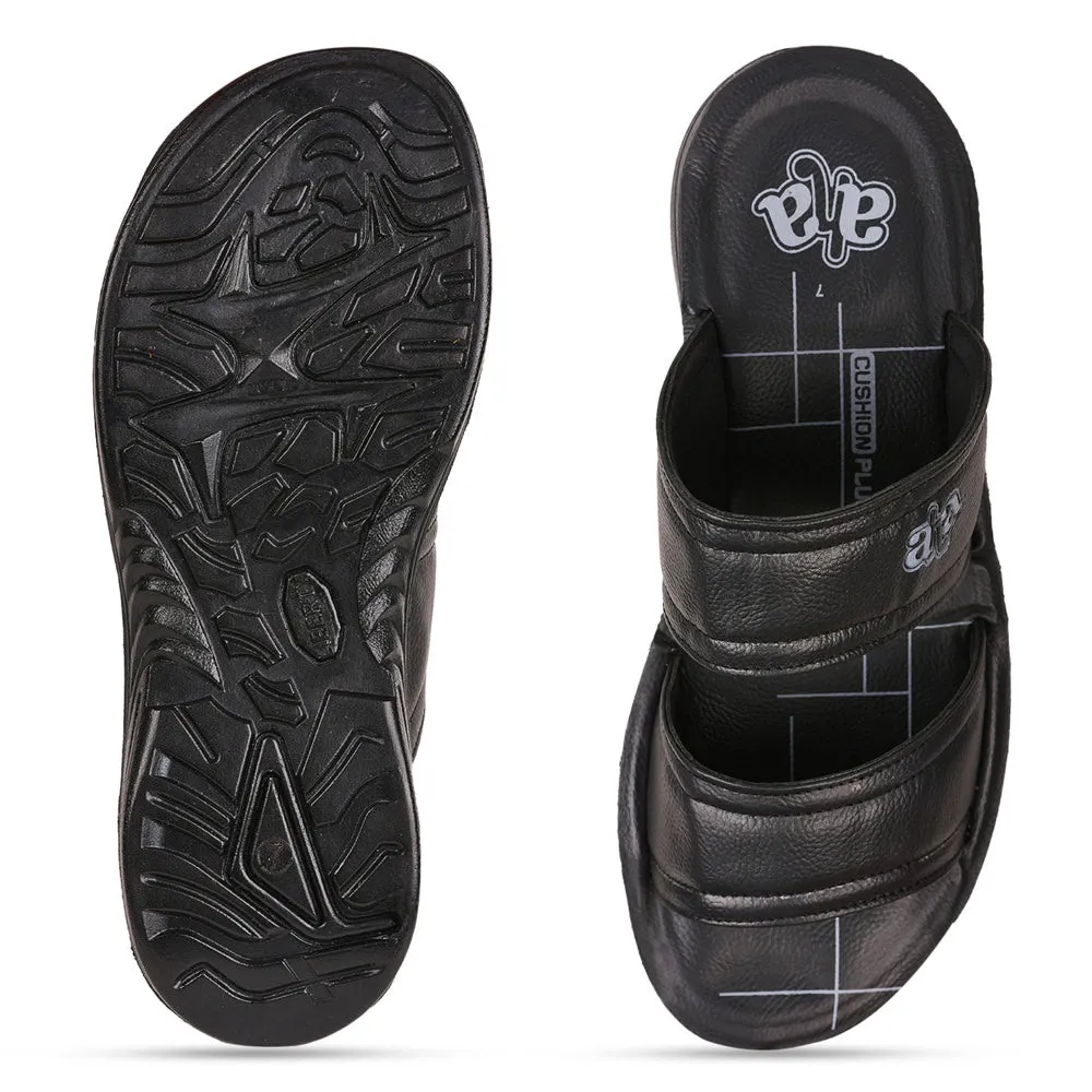 A-HA By Liberty GHD-50 Casual Black Slipper For Men Slides New