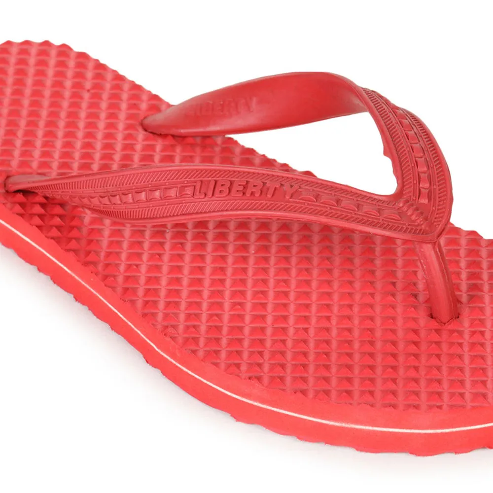 Sliders Slides A-HA Casual Red Flip Flop For Men HEALTH-1 By Liberty