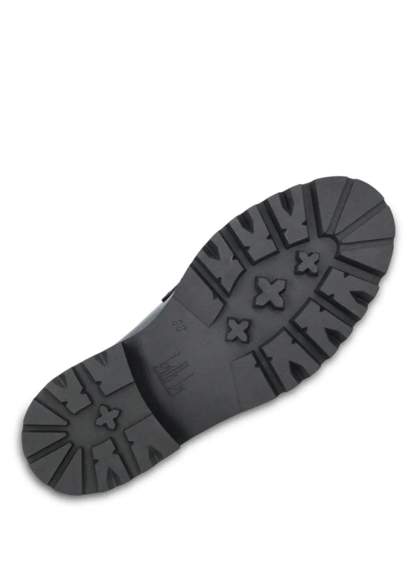 A3008 Black calf 80 - Black Calf 80 Logo Loafers