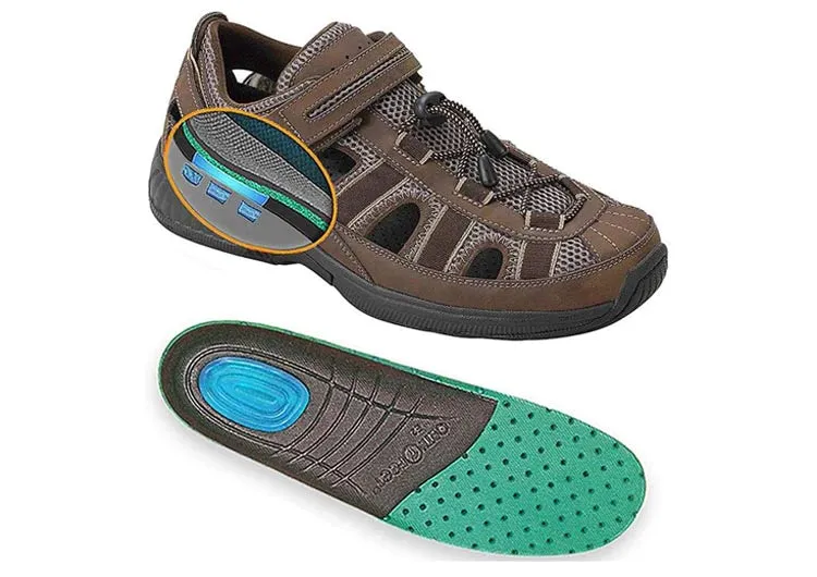 Orthofeet Men Clearwater Heel Strap - Brown 6pm Sandals