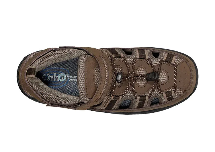 Orthofeet Men Clearwater Heel Strap - Brown Plastic Sandals