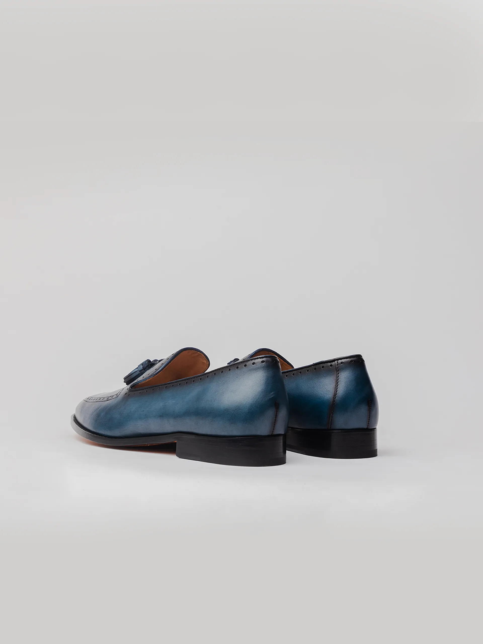 Loafers And Socks Onyx Tassel Loafer - Slate Blue Patina Finished