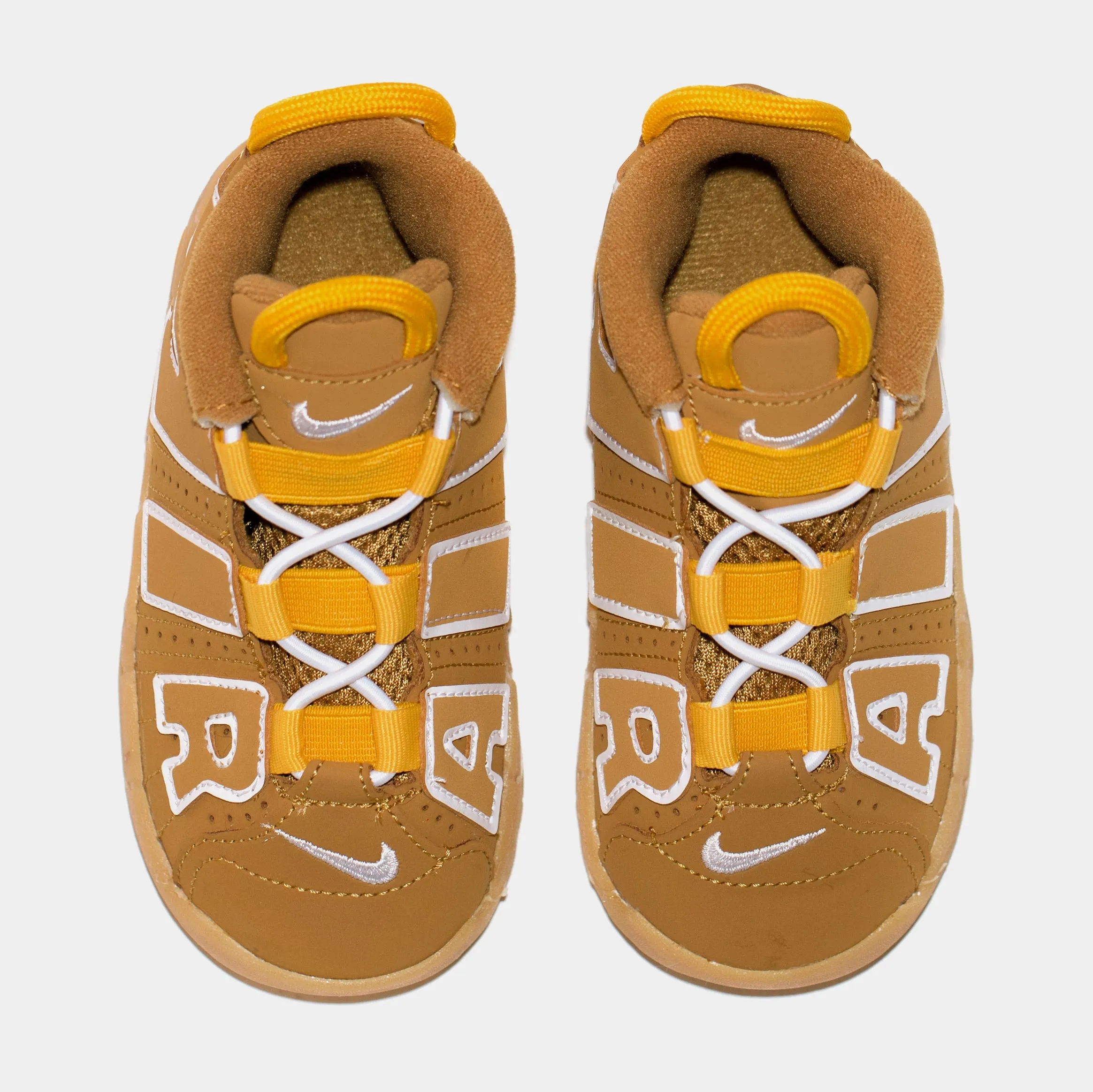 Good Running Shoes Asics Air More Uptempo Wheat Infant Toddler Basketball Shoes (Wheat/White/Pollen/Gum Light Brown)