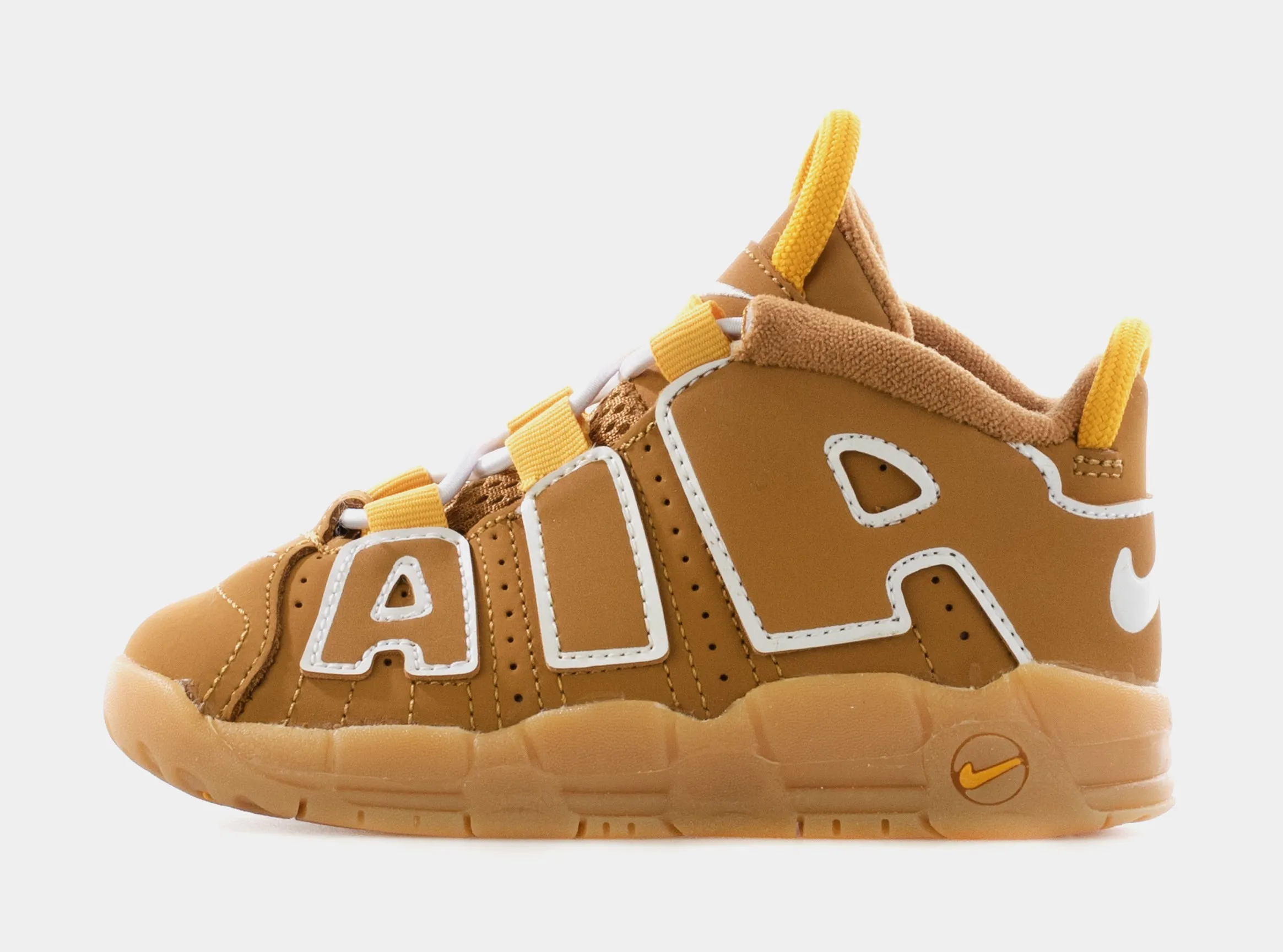 Air More Uptempo Wheat Infant Toddler Basketball Shoes (Wheat/White/Pollen/Gum Light Brown) Asics Shoe Selection Guide