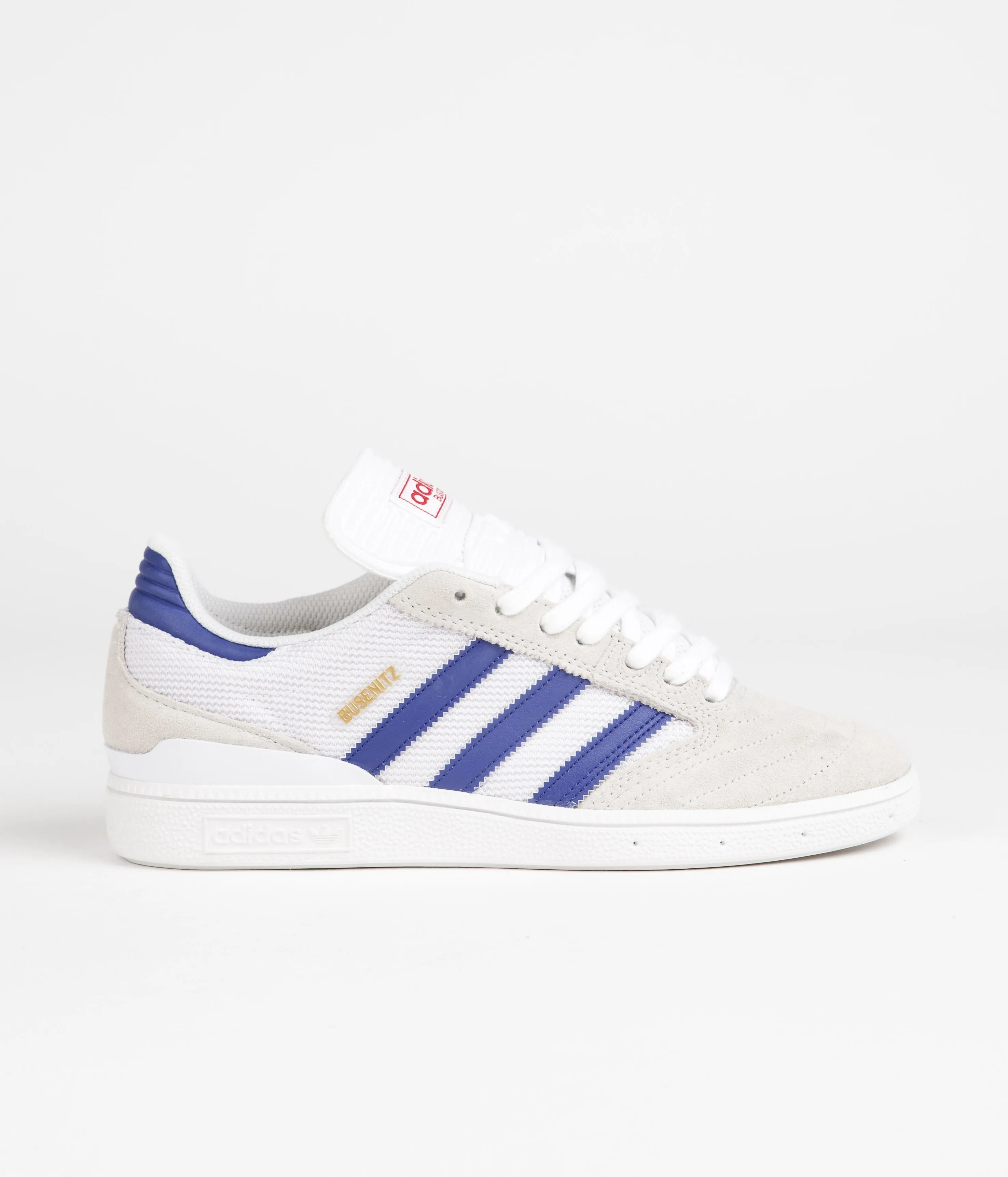 Adidas Oktoberfest Shoes 2024 Adidas Busenitz Shoes - Crystal White / Semi Lucid Blue / Gold Metallic