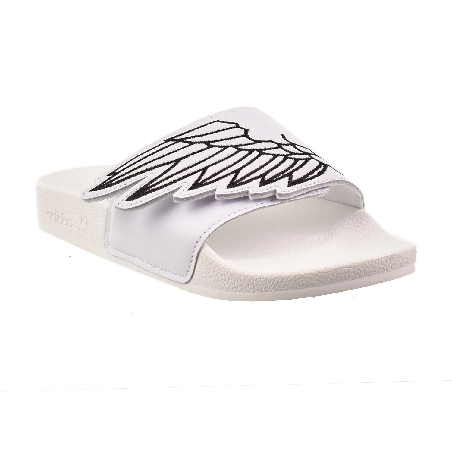 Adidas JS Monogram Adilette Wings Men's Slide Sandals White/Black Piped Slippers