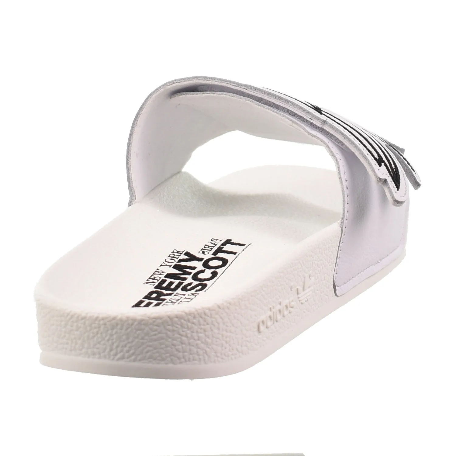 Adidas JS Monogram Adilette Wings Men's Slide Sandals White/Black Leather Mule Slippers