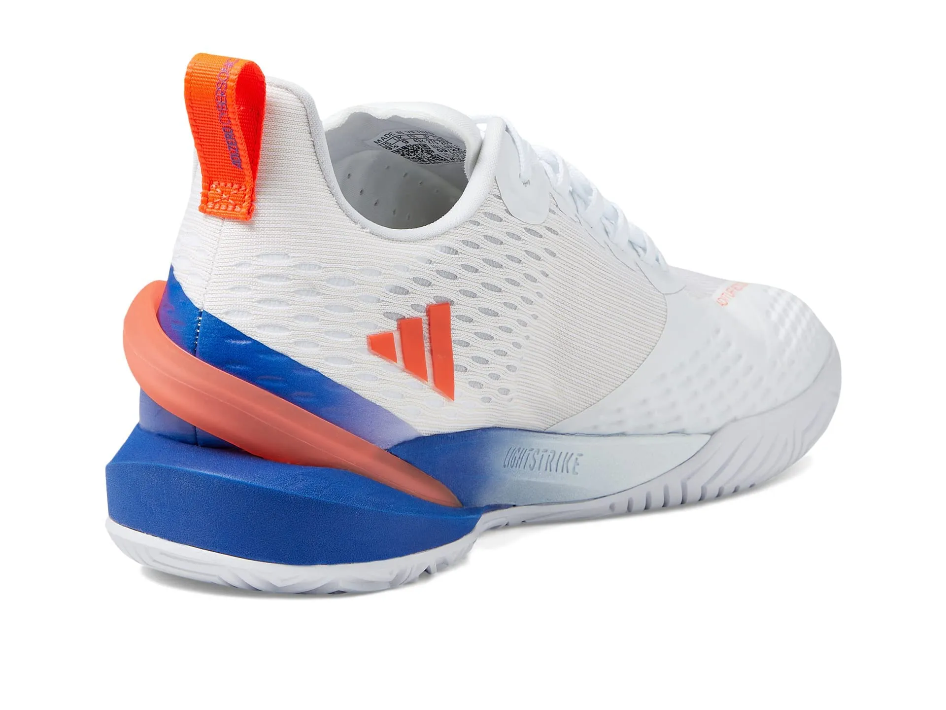 adidas Men's Adizero Cybersonic Tennis Shoe, White/Black/Solar Red, 12.5 Turf Shoes Baseball Adidas