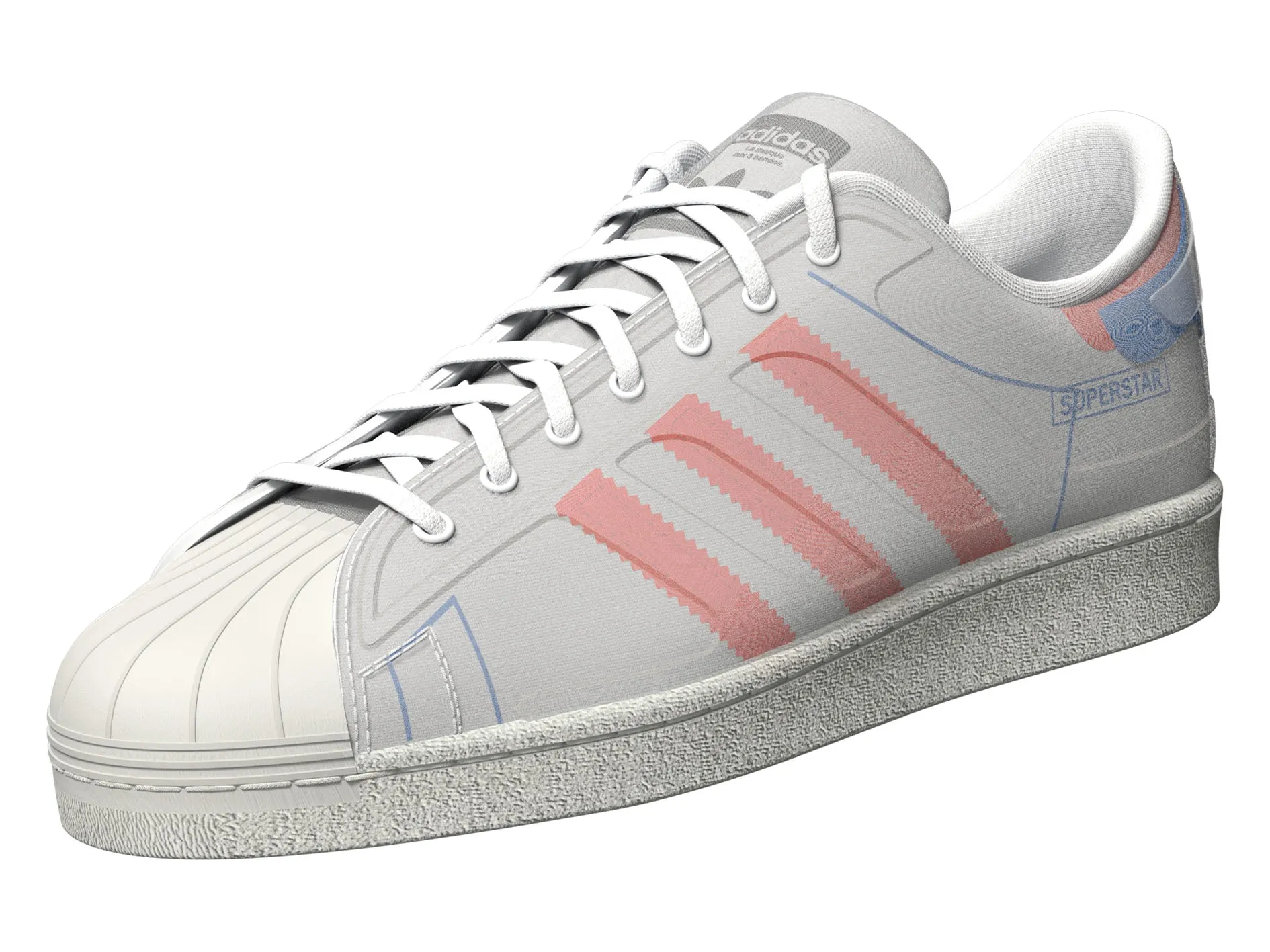 Adidas Mens Superstar Future Shell White/Blue/Pink <br> FX5544 Adidas Yeezy Shoes For Sale