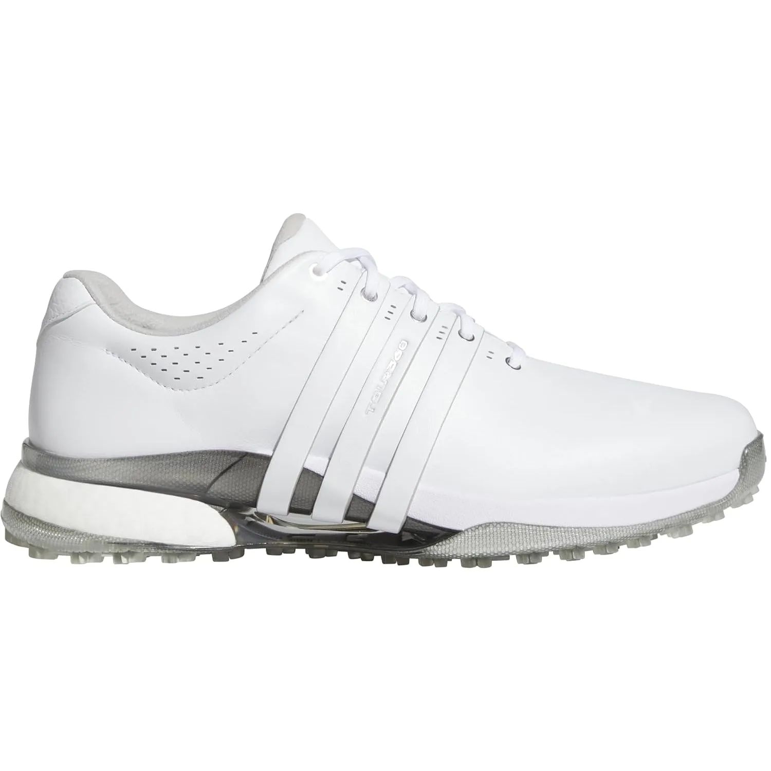 Adidas Men's Tour360 25 Spikeless Golf Shoes - Cloud White/Silver Metallic Soccer Shoes Adidas