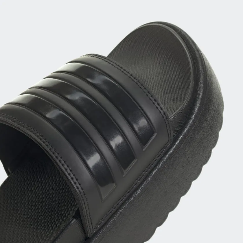 Adidas "Adilette" Women's Platform Slide Sandals - Core Black / Core Black / Core Black Adidas Strap Shoes