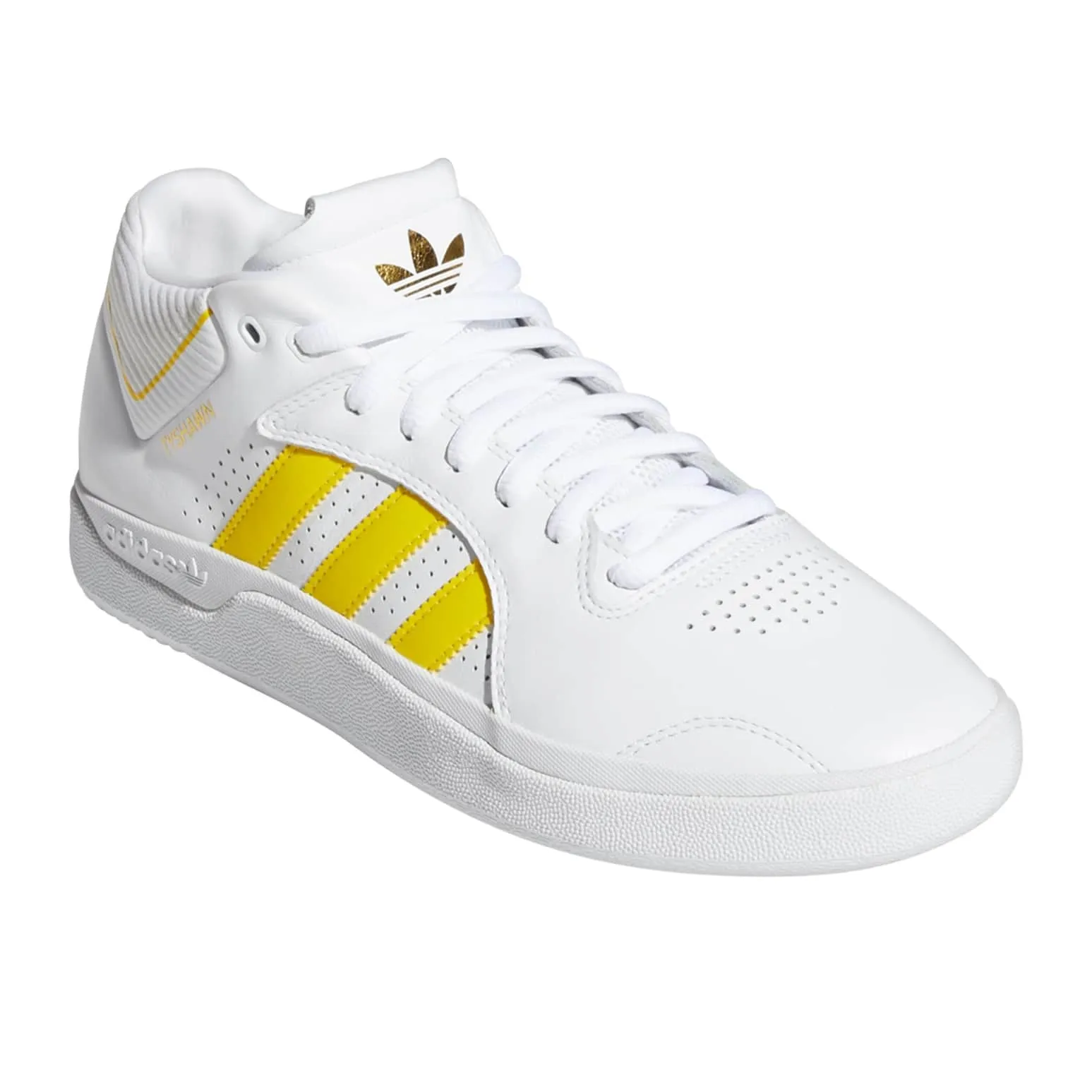 Adidas Skateboarding Tyshawn Shoes - Cloud White/Yellow/Gold Metallic Adidas Shoes Trend