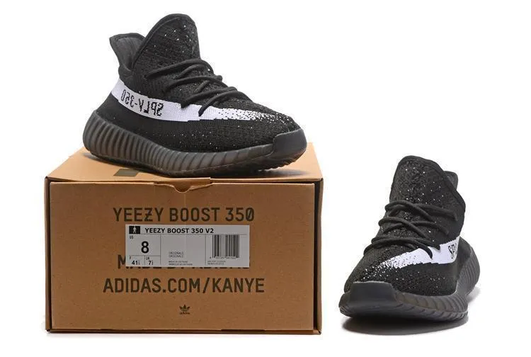 Adidas Shoe Box Adidas YEEZY BOOST 350 V2 'Black White' Shoes Men Women Sneaker !!! CYBER MONDAY SALE !!!