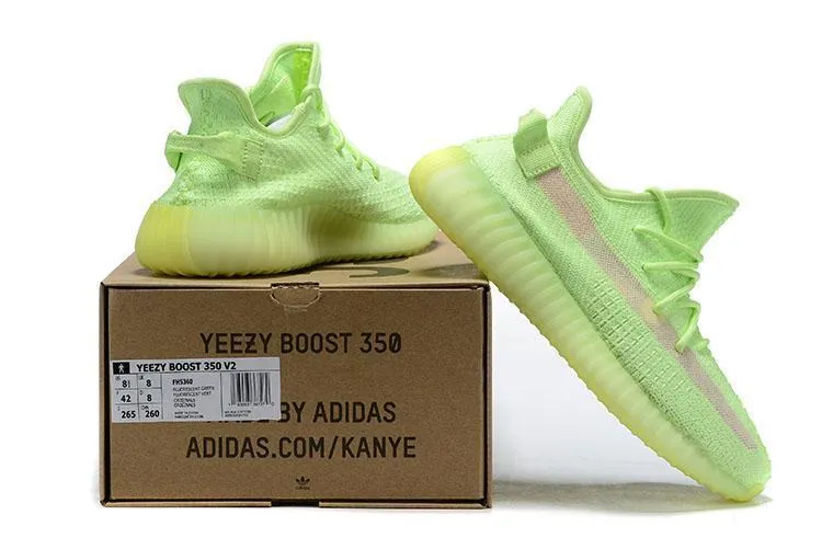 Adidas YEEZY BOOST 350 V2 GID 'Glow' Shoes Men Women Sneaker Sale All Size US 7-11 Adidas Adipower Weightlifting Shoes