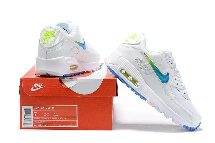 Nike Air Max 90 'White Sky Blue' Shoes Sneaker Sale Men Size US 7-11 Asics Shoes For Weight Training