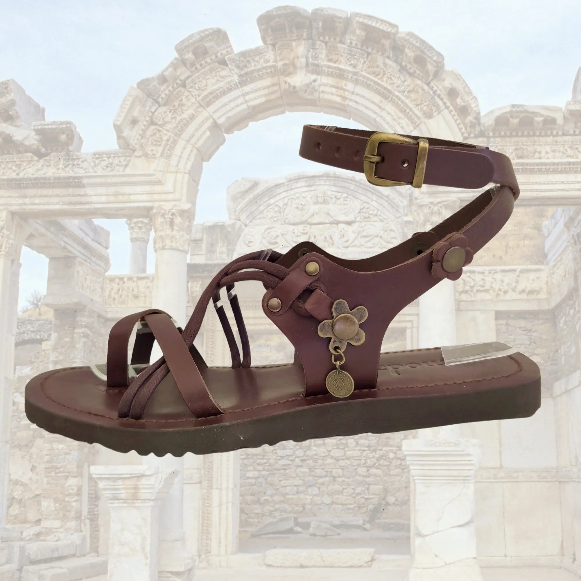 Cozy Flip Flops Handcrafted Strappy Vegetal Leather Women Sandalet -Life Style Shoes-Gift Fashion Footwear-Strappy Sandal