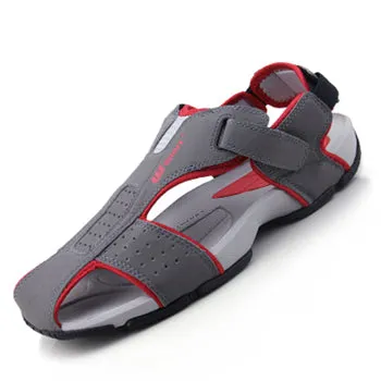 Sandals Ocho Akexiya 2016 Summer Sandals Men Closed Toe Fashion Beach Men Sandals Flexional Suede Leather Shoes Beach Shoes Big Size