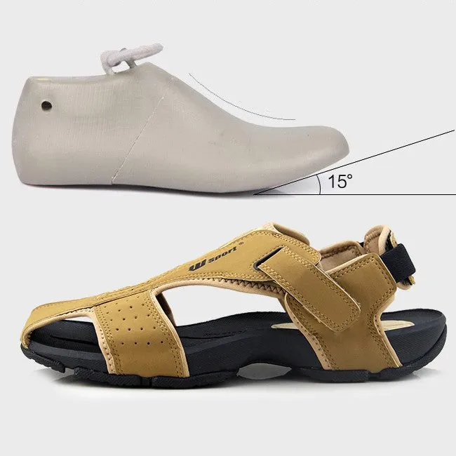 Madrid Big Buckle Eva Sandals Akexiya 2016 Summer Sandals Men Closed Toe Fashion Beach Men Sandals Flexional Suede Leather Shoes Beach Shoes Big Size