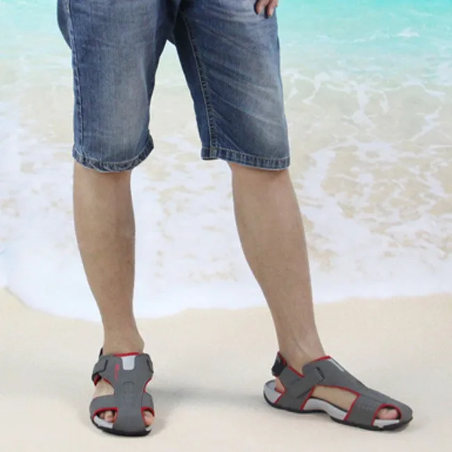 Wide Wedge Sandals Akexiya 2016 Summer Sandals Men Closed Toe Fashion Beach Men Sandals Flexional Suede Leather Shoes Beach Shoes Big Size