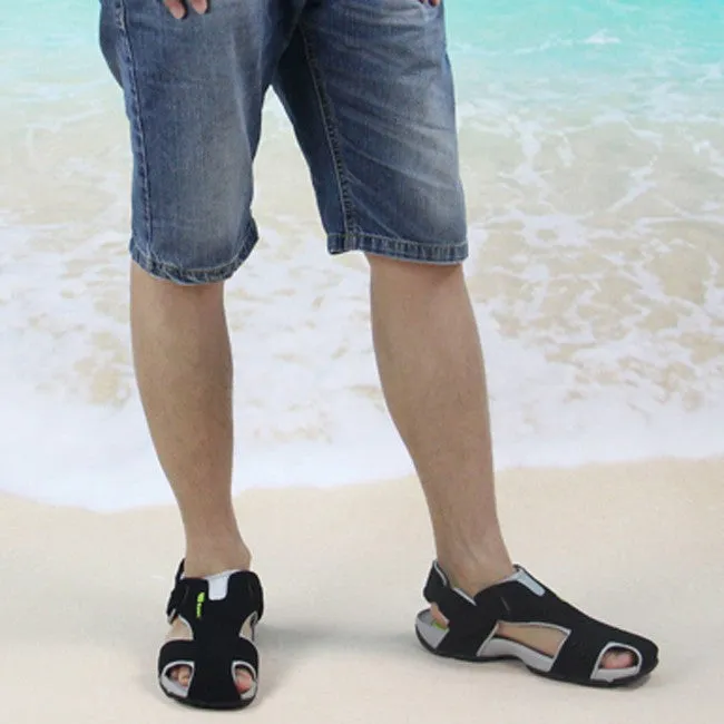 Unisex Sandals Akexiya 2016 Summer Sandals Men Closed Toe Fashion Beach Men Sandals Flexional Suede Leather Shoes Beach Shoes Big Size