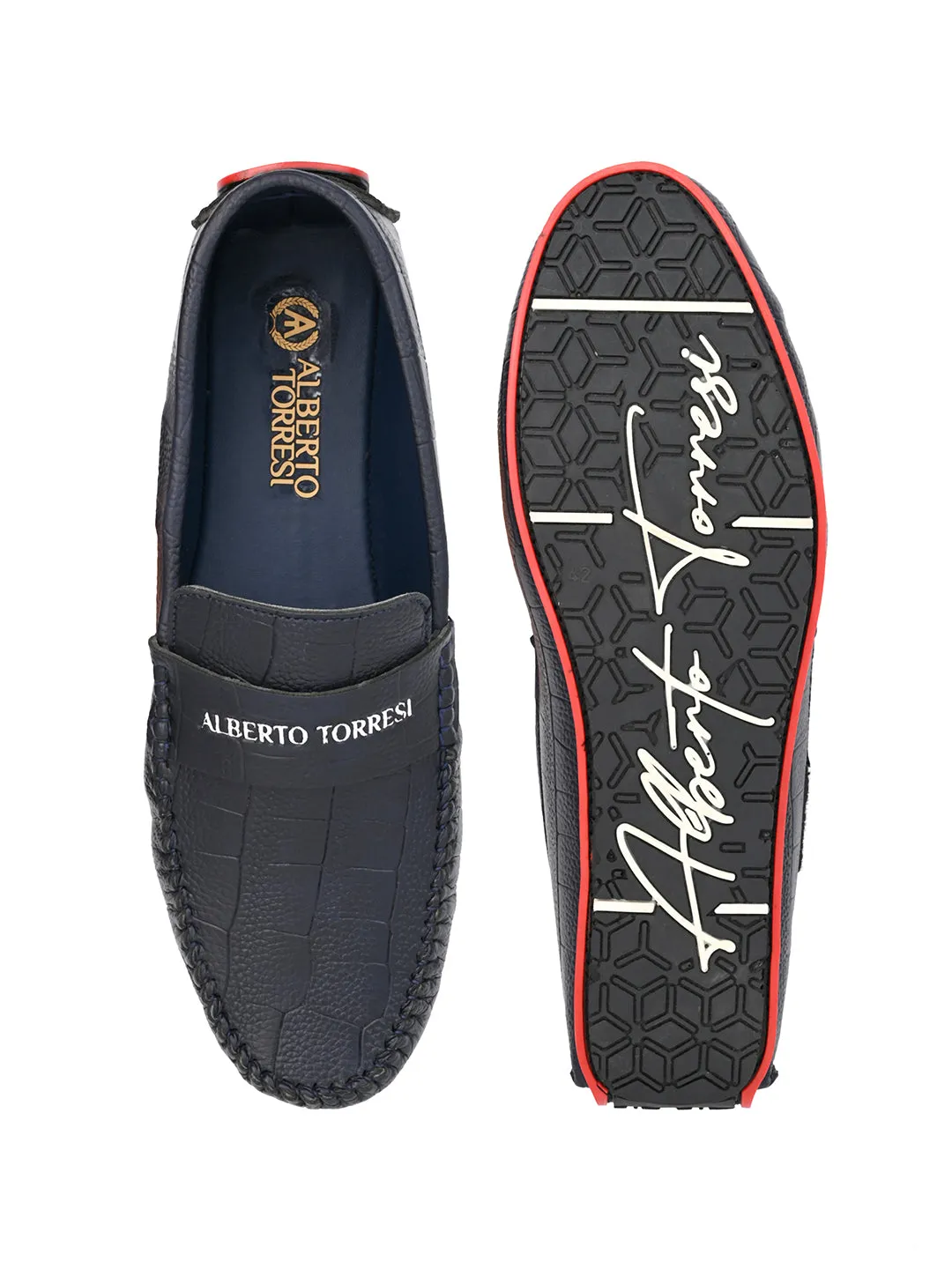 Alberto torresi Synthetic Navy Casual Loafers Lace Up Loafers