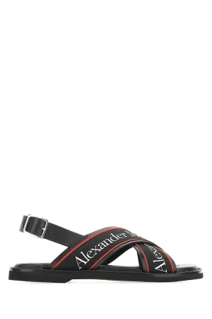 Sandals Barbados Alexander McQueen Logo Crossover Sandals