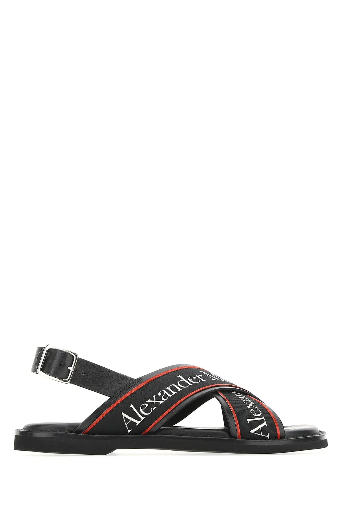 Designer Beach Sandals Alexander McQueen Logo Crossover Sandals