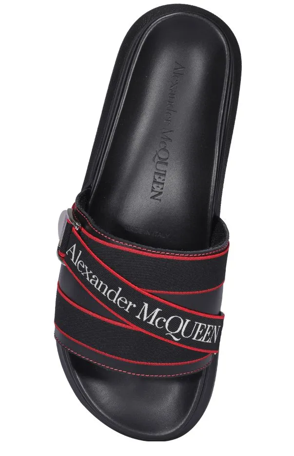 Sandals Shoe Dept Alexander McQueen Strap Logo Detailed Sandals