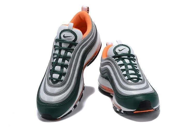 Nike Air Max 97 Green Grey Orange Shoes Sale Men Size US 7, 8, 8.5, 9, 10, 11 Asics Steel Toe Work Shoes