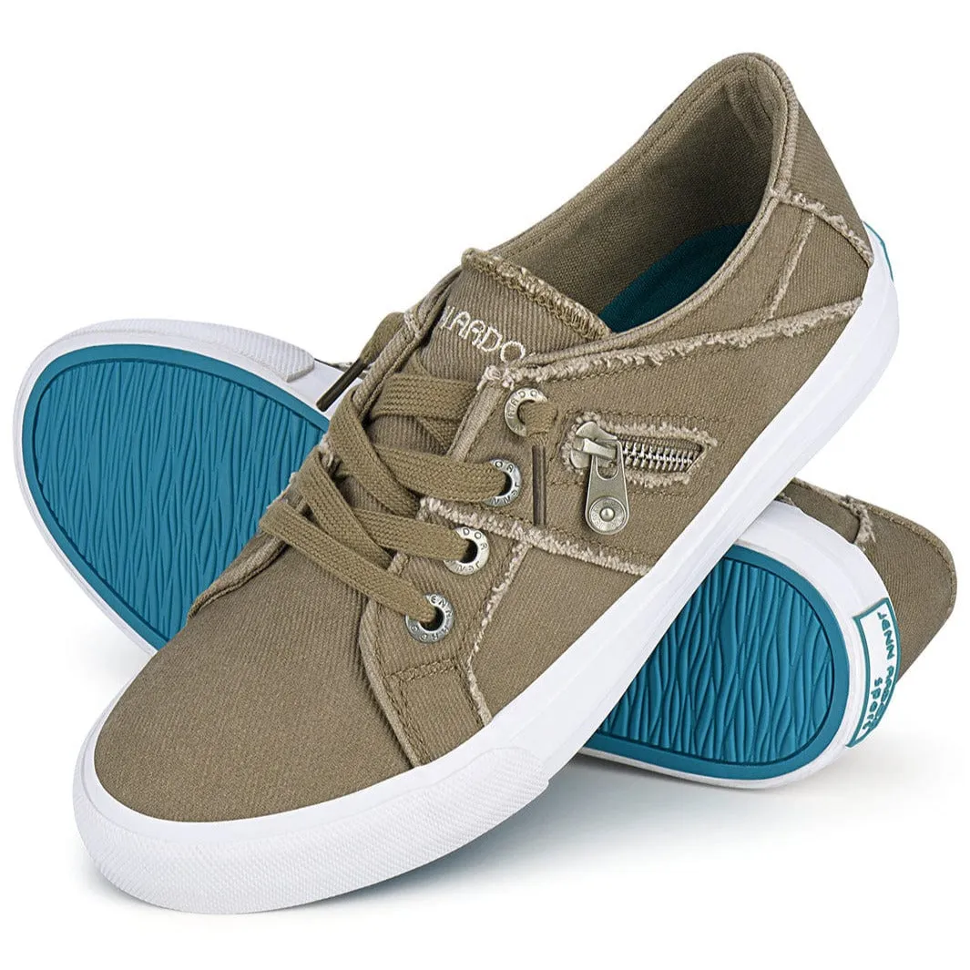 JENN ARDOR Elastic Slip-On Sneakers - Retro Fashion Comfort