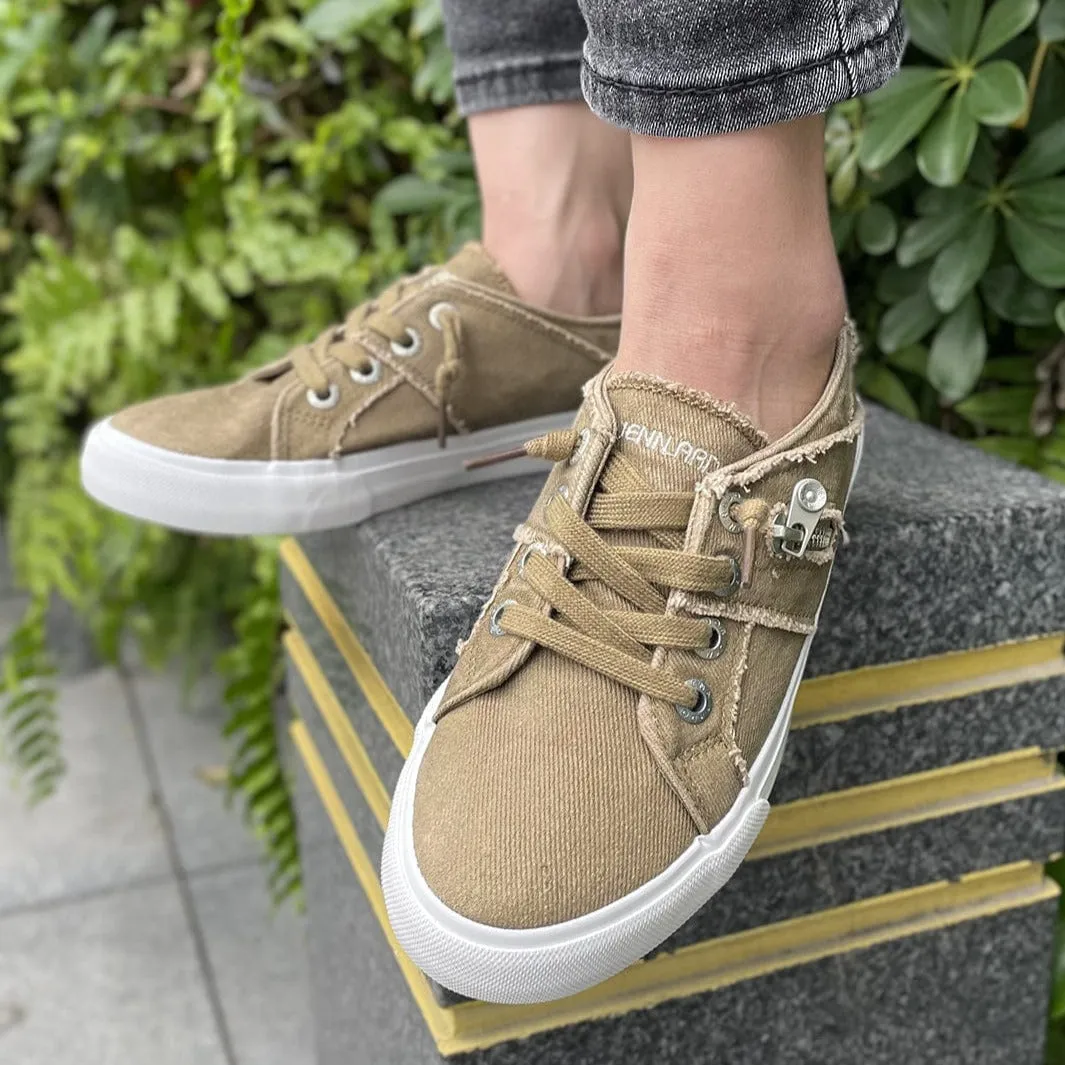 JENN ARDOR Elastic Slip-On Sneakers - Retro Fashion Comfort