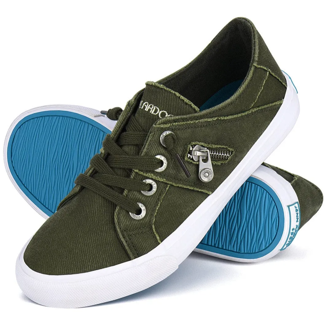 JENN ARDOR Elastic Slip-On Sneakers - Retro Fashion Comfort