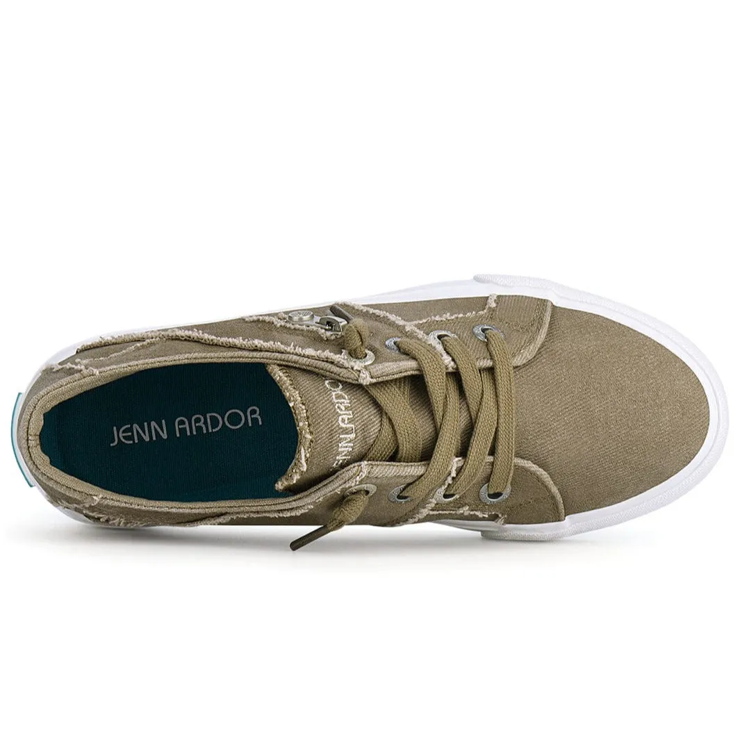 JENN ARDOR Elastic Slip-On Sneakers - Retro Fashion Comfort