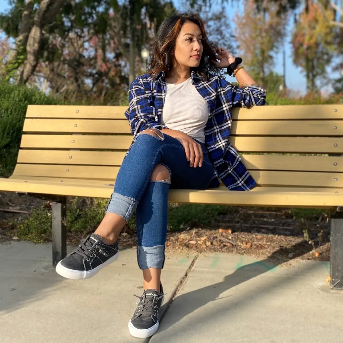 JENN ARDOR Elastic Slip-On Sneakers - Retro Fashion Comfort Best Sneakers For Sore Feet