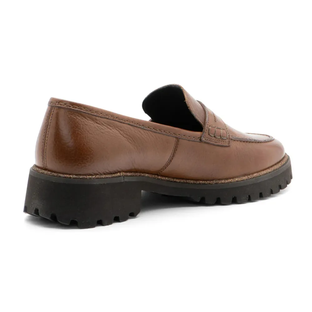Emme Parsons Danielle Loafers Ara Karina Brown Leather Chunky Sole Loafer (Women's)
