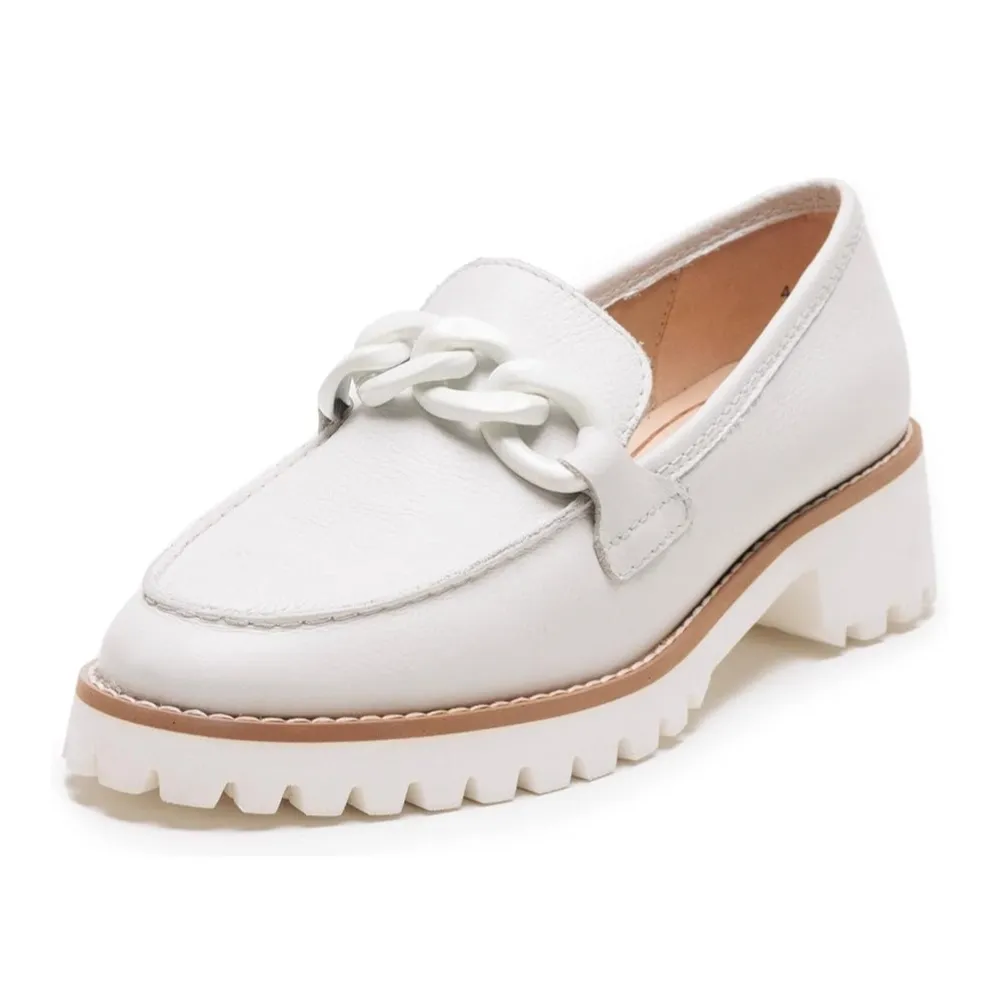 Ara Kiana Cream Leather Chain Loafer (Women's) Best No Show Socks For Loafers
