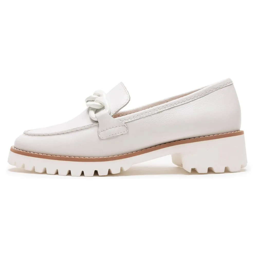 Ara Kiana Cream Leather Chain Loafer (Women's) Loafers With Skirt