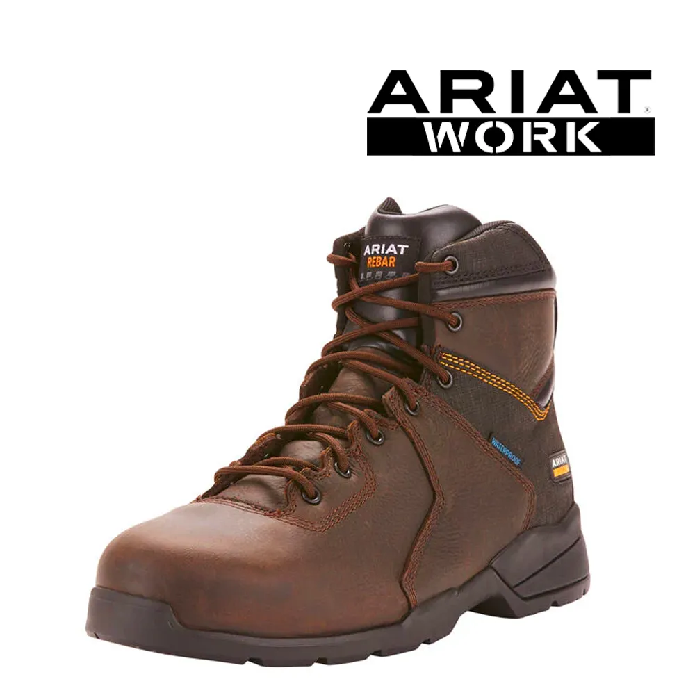 Work Boots Slip On Steel Toe ARIAT Men's Rebar Flex Protect 6 Inch Waterproof Carbon Toe 10025009