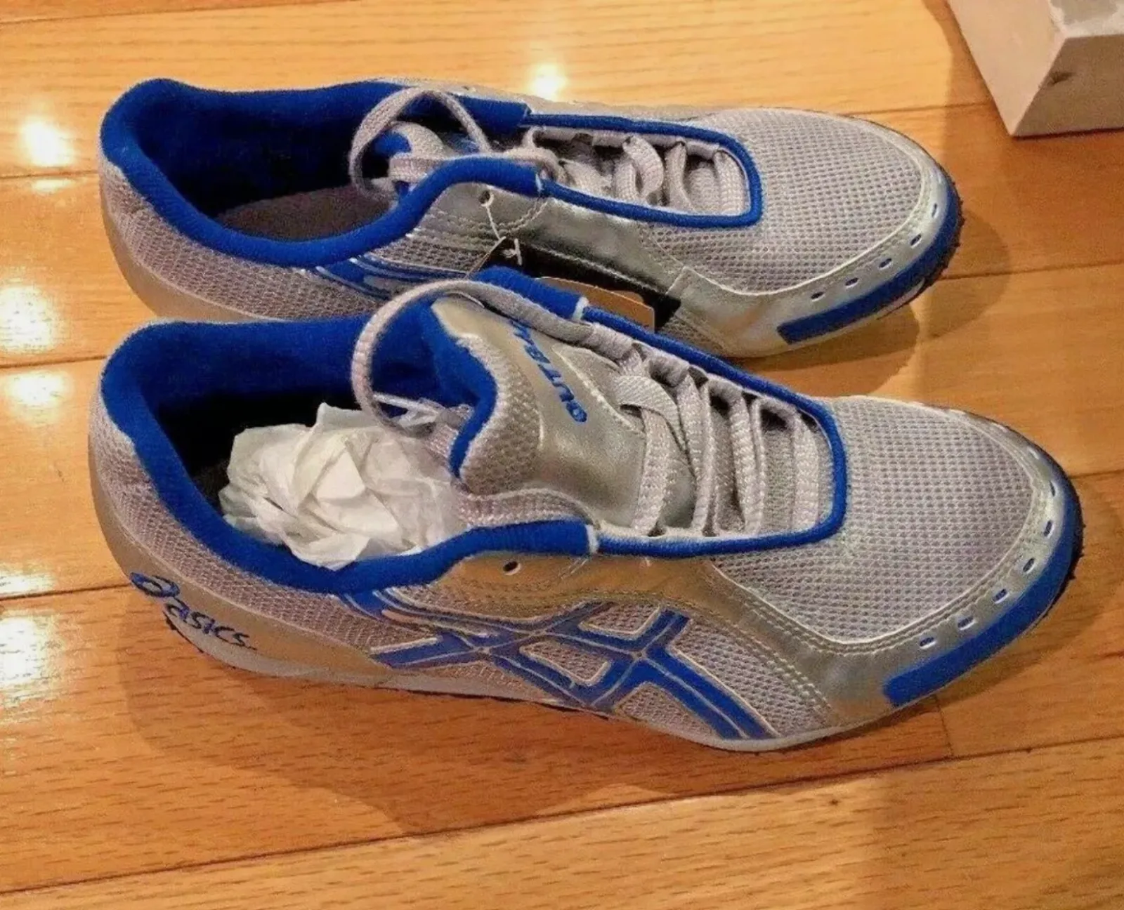 Asics Mens Outback HCS Spikeless Track Cleats Silver Calypso Sz 7.5 Asics New Volleyball Shoes