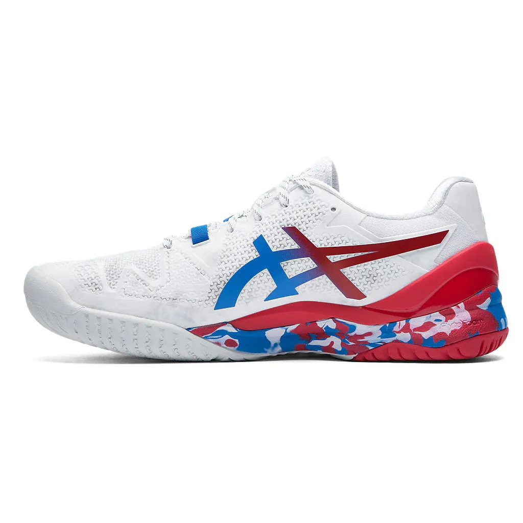 Asics Gel Resolution 8 Retro Tokyo White Blue Mens Tennis Shoes Asics Running Shoes Deals