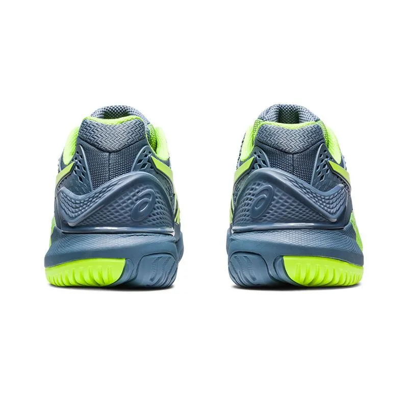 Asics Men's Gel Resolution 9 Tennis Shoes Steel Blue Green Asics Hyper Throw Track And Field Shoes