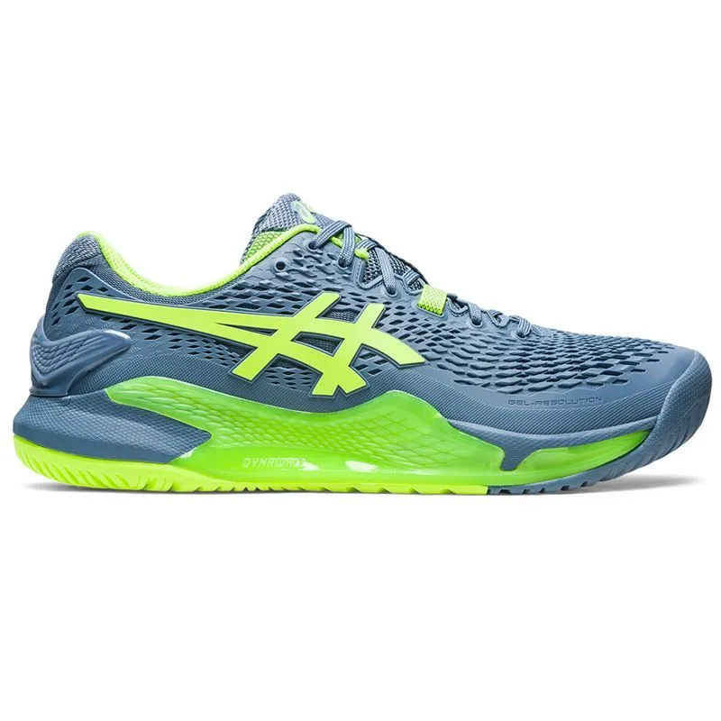 Asics Men's Gel Resolution 9 Tennis Shoes Steel Blue Green Asics Gel Fit Sana 3 Cross Trainer Shoe