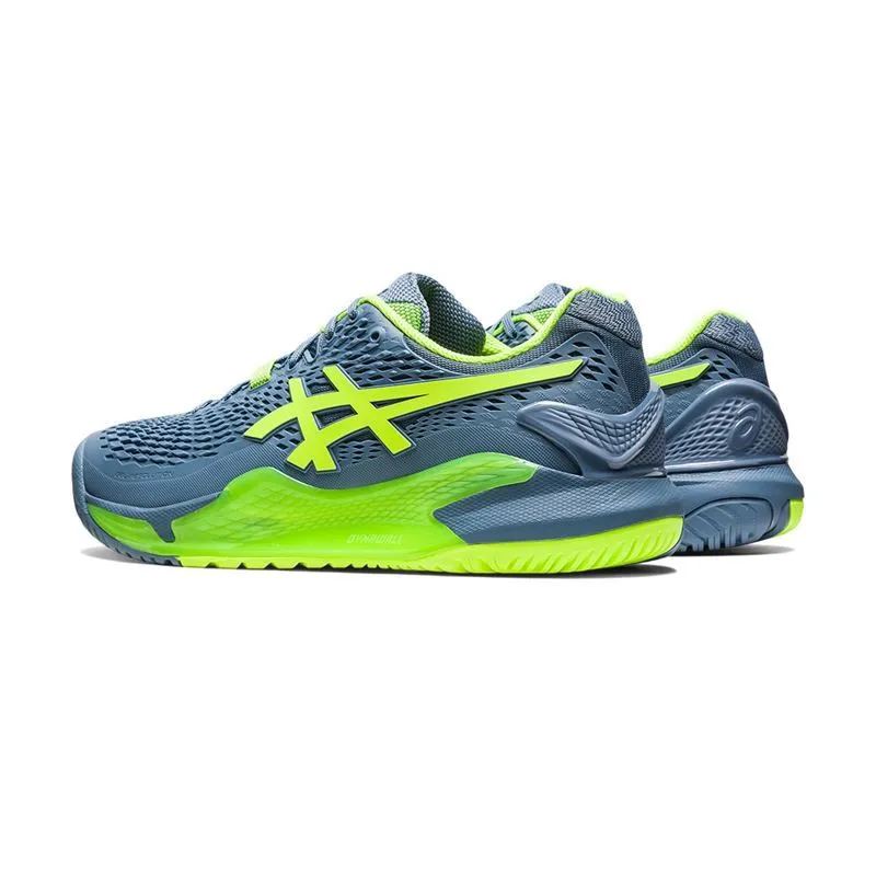 Asics Black Running Shoes Asics Men's Gel Resolution 9 Tennis Shoes Steel Blue Green