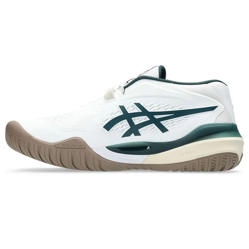 Asics Men's Gel Resolution X White and Saxon Green Asics Dan Gable Shoes